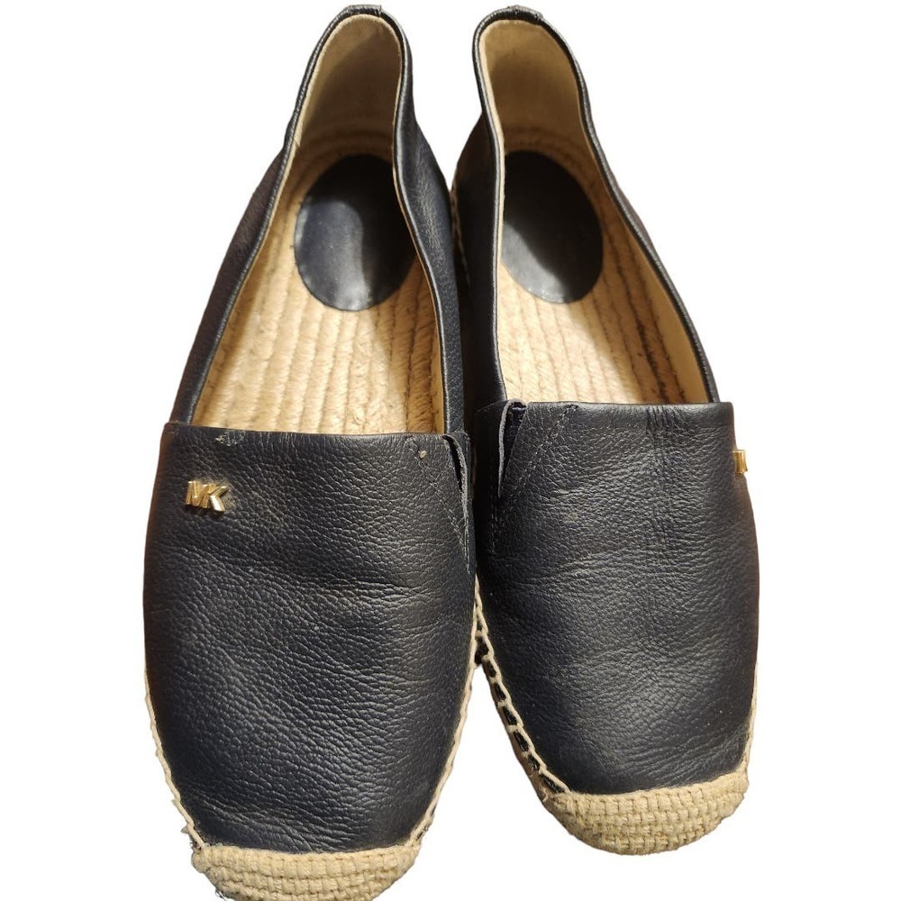 Michael Kors kendrick logo slip on pebbled leather espadrilles‎ size 8.5 blue